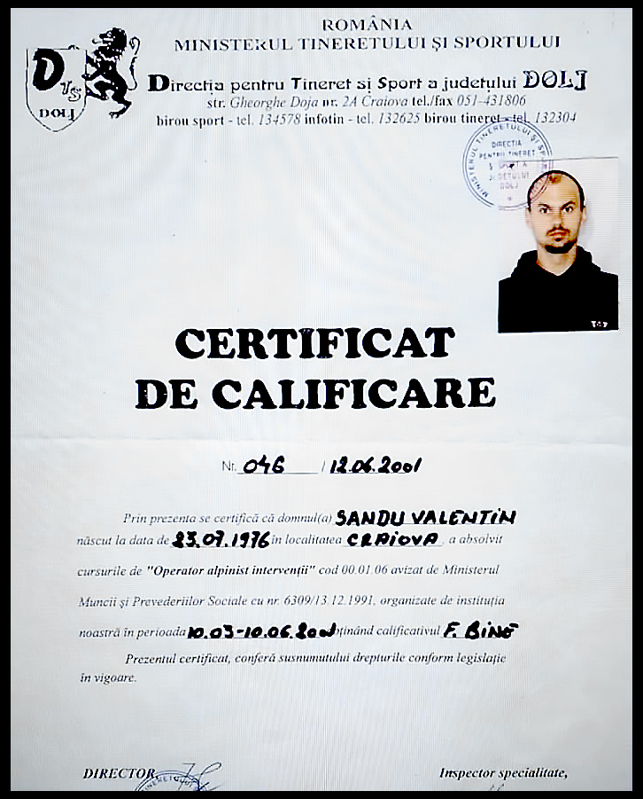 Certificado de Sandu